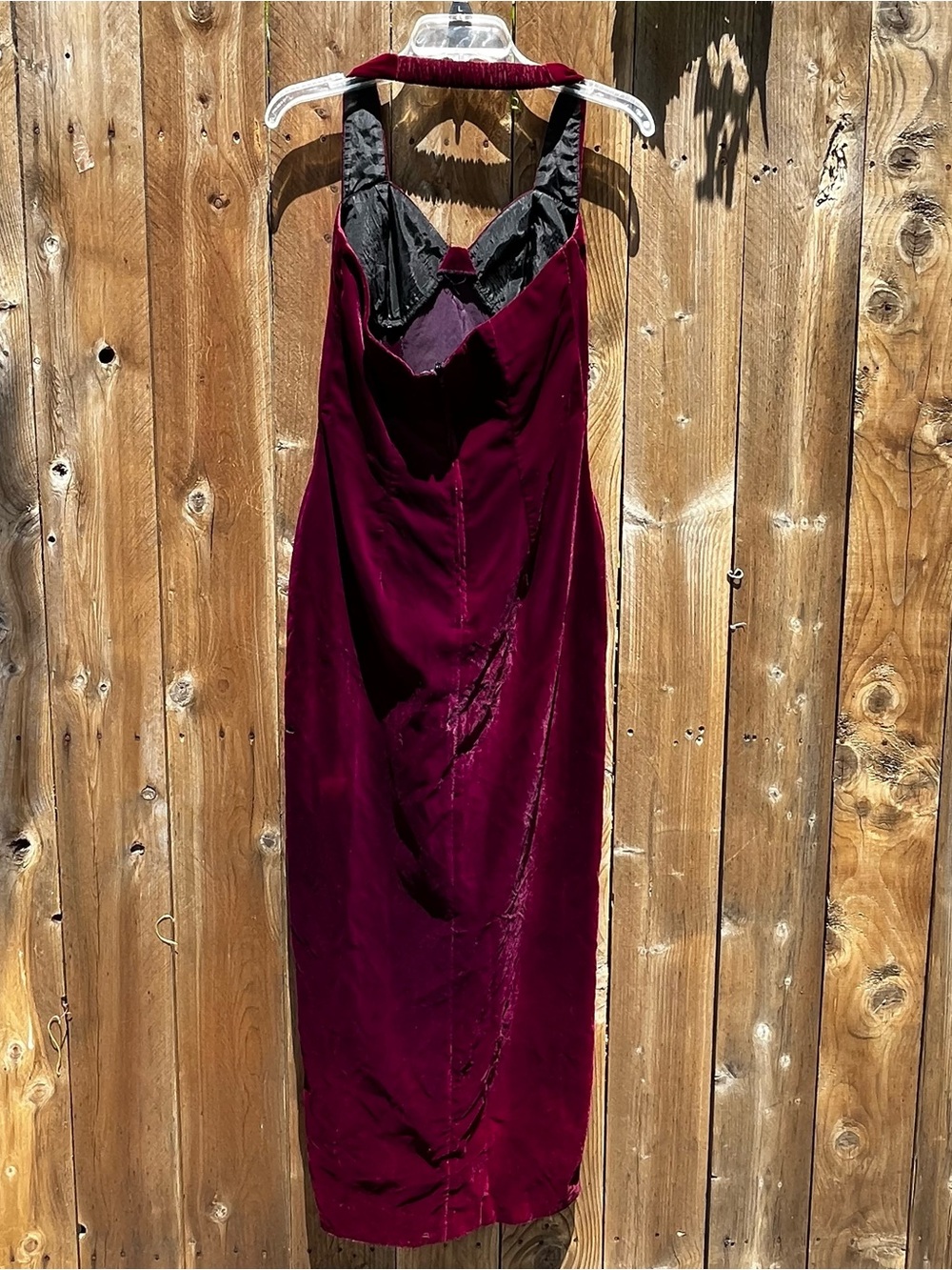 Vintage 90s Rampage Deep Wine Velvet Maxi Dress Accepting Offers! - Picture 5 of 9